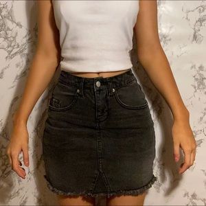 Wild Fable Black Denim Distressed Skirt